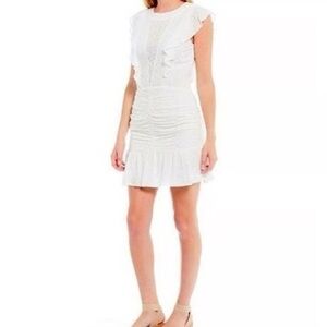 Chelsea and Violet Elegant White Ruffle Dress Women's Size Small‎